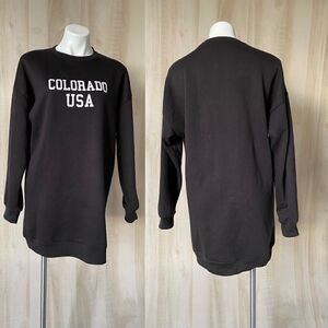Nasty Gal Colorado oversize sweatshirt black Sz 12